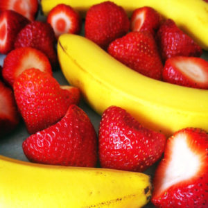 strawberries and bananas